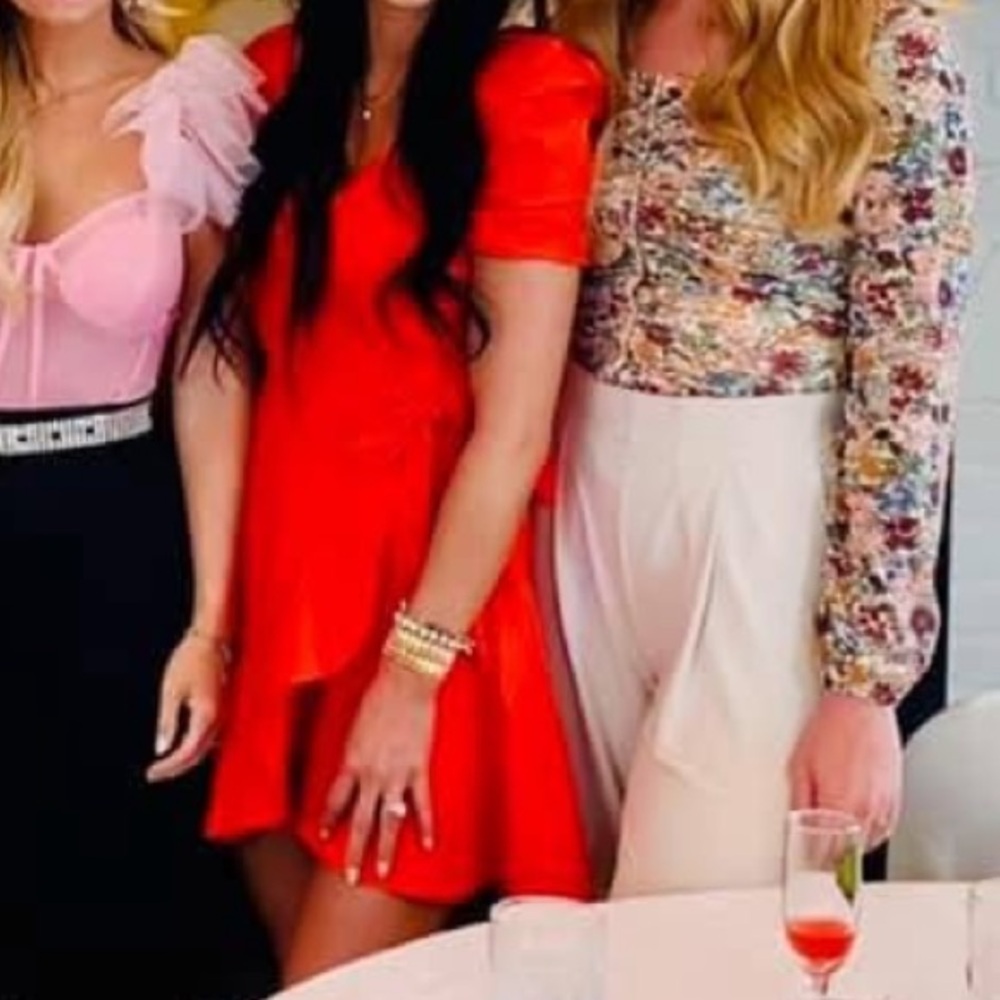 Red Puff Sleeve Dress XS - Picture 2 of 4